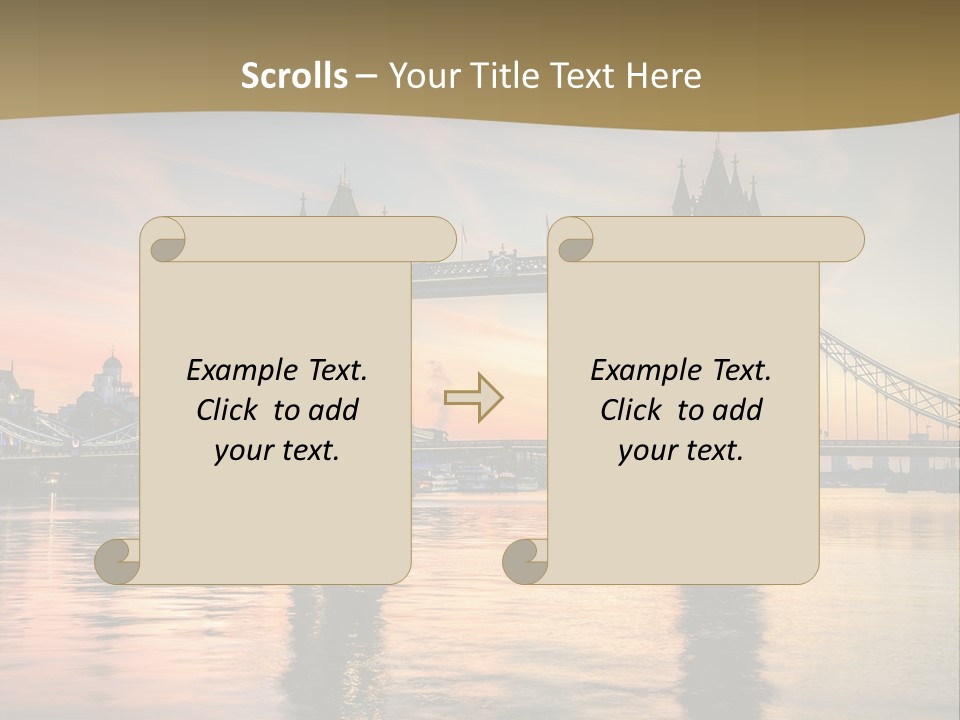 A Bridge Over A Body Of Water With A Sunset In The Background PowerPoint Template