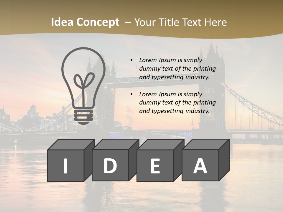 A Bridge Over A Body Of Water With A Sunset In The Background PowerPoint Template