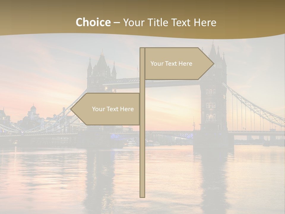 A Bridge Over A Body Of Water With A Sunset In The Background PowerPoint Template