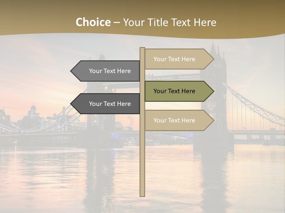 A Bridge Over A Body Of Water With A Sunset In The Background PowerPoint Template