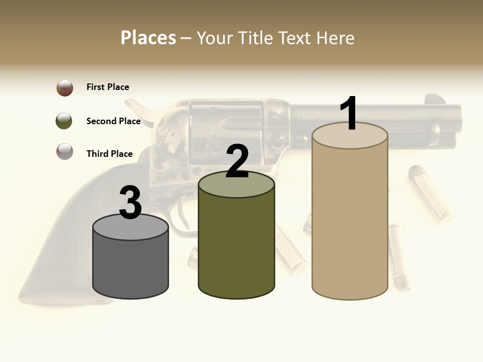 A Gun With Bullet Shells On A White Background PowerPoint Template