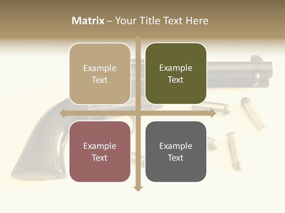 A Gun With Bullet Shells On A White Background PowerPoint Template