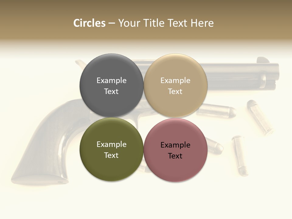 A Gun With Bullet Shells On A White Background PowerPoint Template