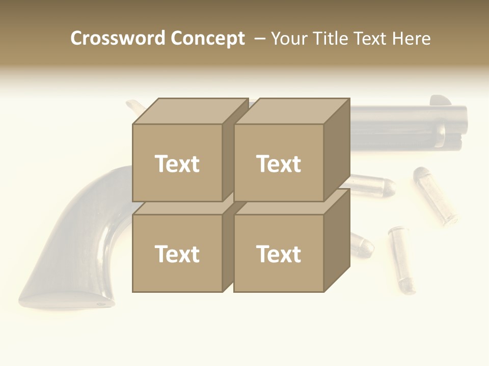 A Gun With Bullet Shells On A White Background PowerPoint Template