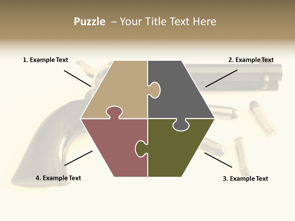 A Gun With Bullet Shells On A White Background PowerPoint Template