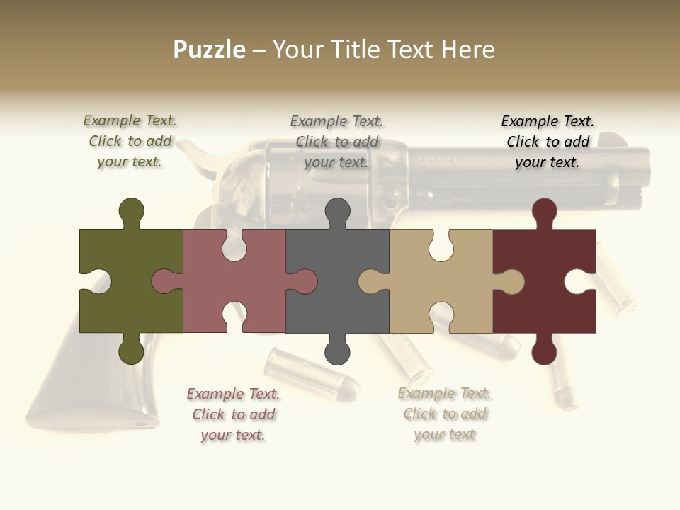 A Gun With Bullet Shells On A White Background PowerPoint Template