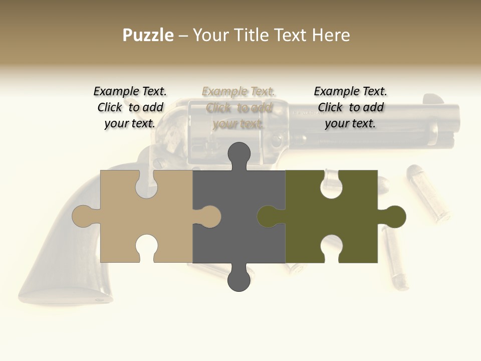 A Gun With Bullet Shells On A White Background PowerPoint Template