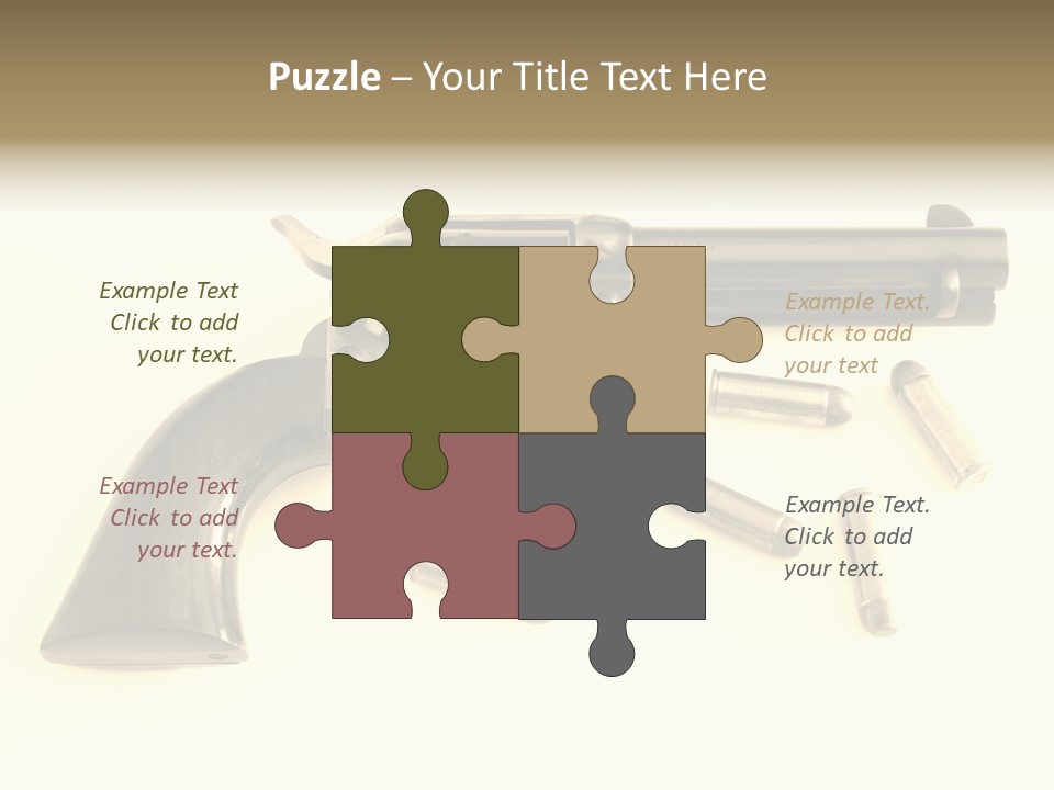 A Gun With Bullet Shells On A White Background PowerPoint Template