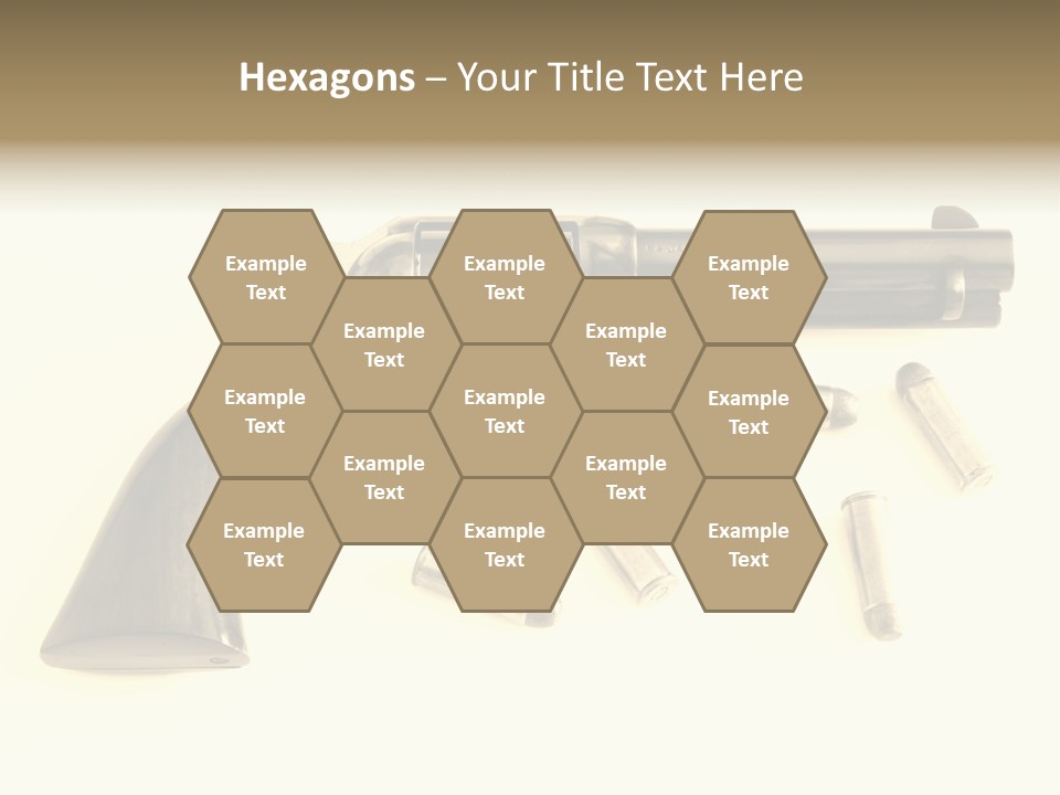 A Gun With Bullet Shells On A White Background PowerPoint Template