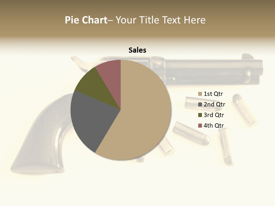A Gun With Bullet Shells On A White Background PowerPoint Template