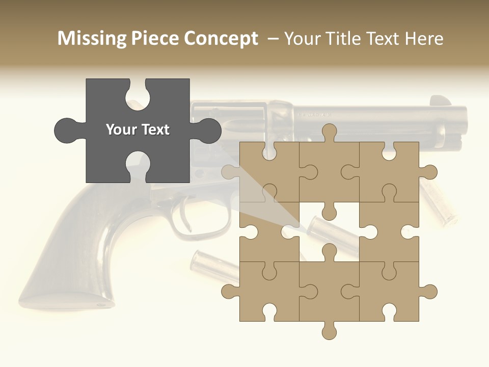 A Gun With Bullet Shells On A White Background PowerPoint Template