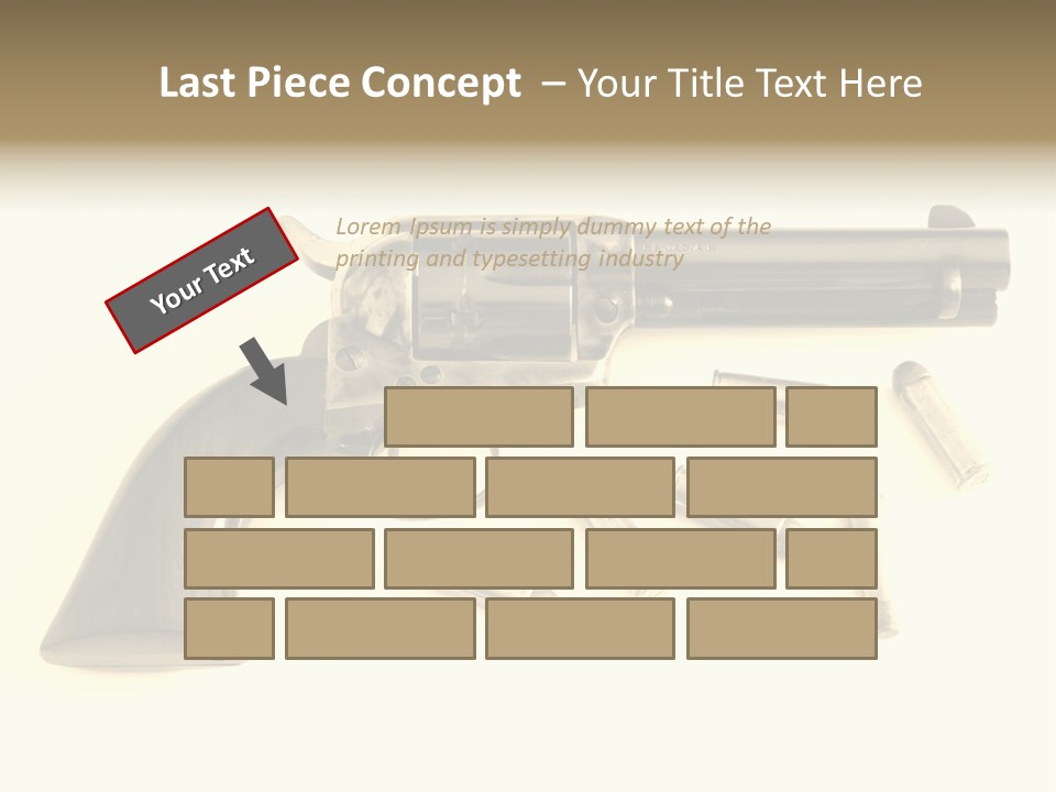 A Gun With Bullet Shells On A White Background PowerPoint Template