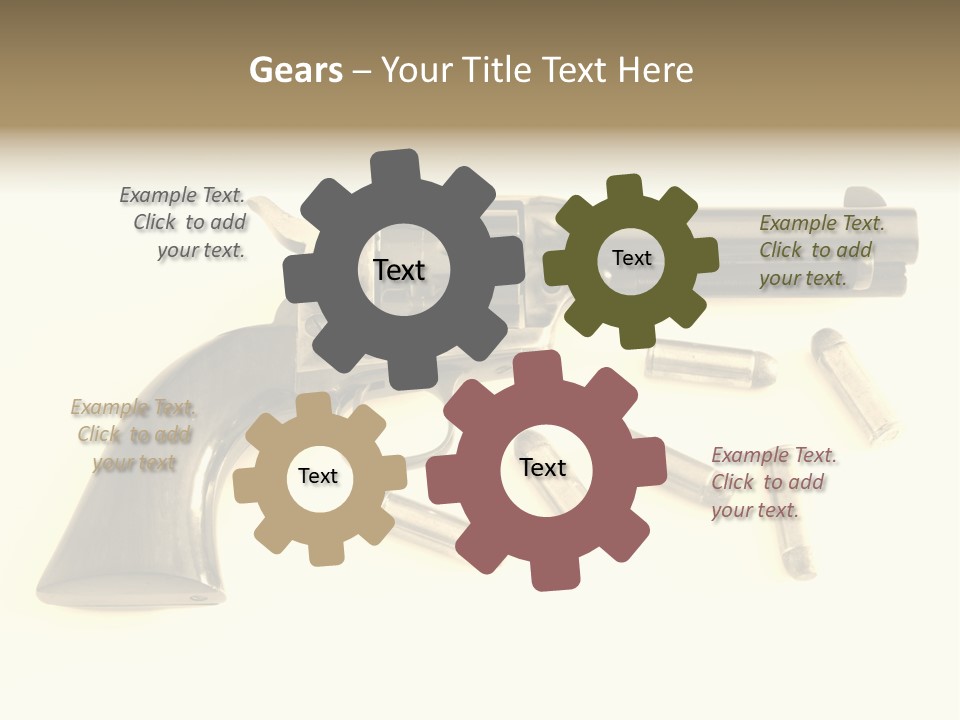 A Gun With Bullet Shells On A White Background PowerPoint Template