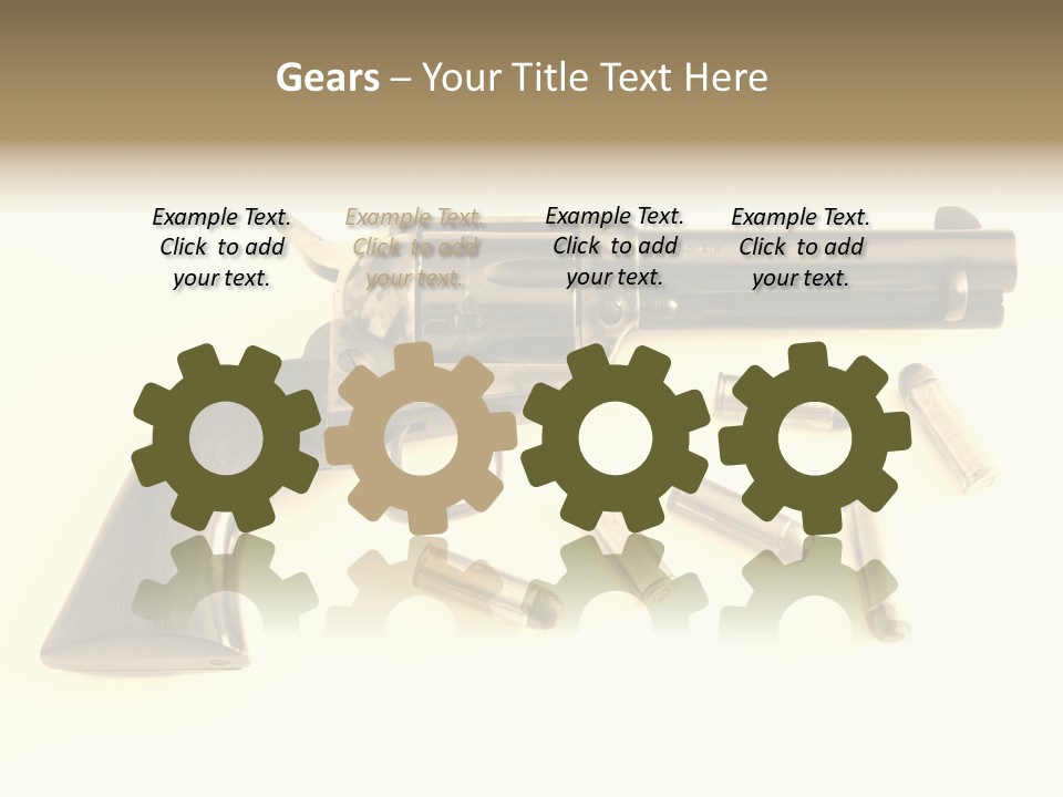 A Gun With Bullet Shells On A White Background PowerPoint Template