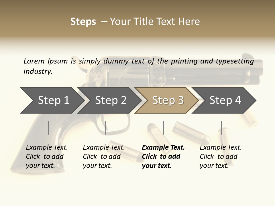 A Gun With Bullet Shells On A White Background PowerPoint Template