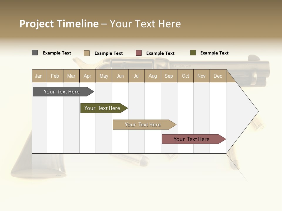 A Gun With Bullet Shells On A White Background PowerPoint Template