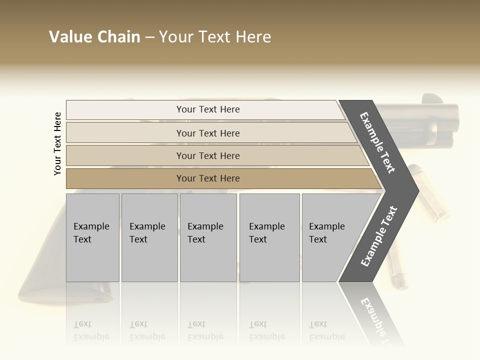A Gun With Bullet Shells On A White Background PowerPoint Template