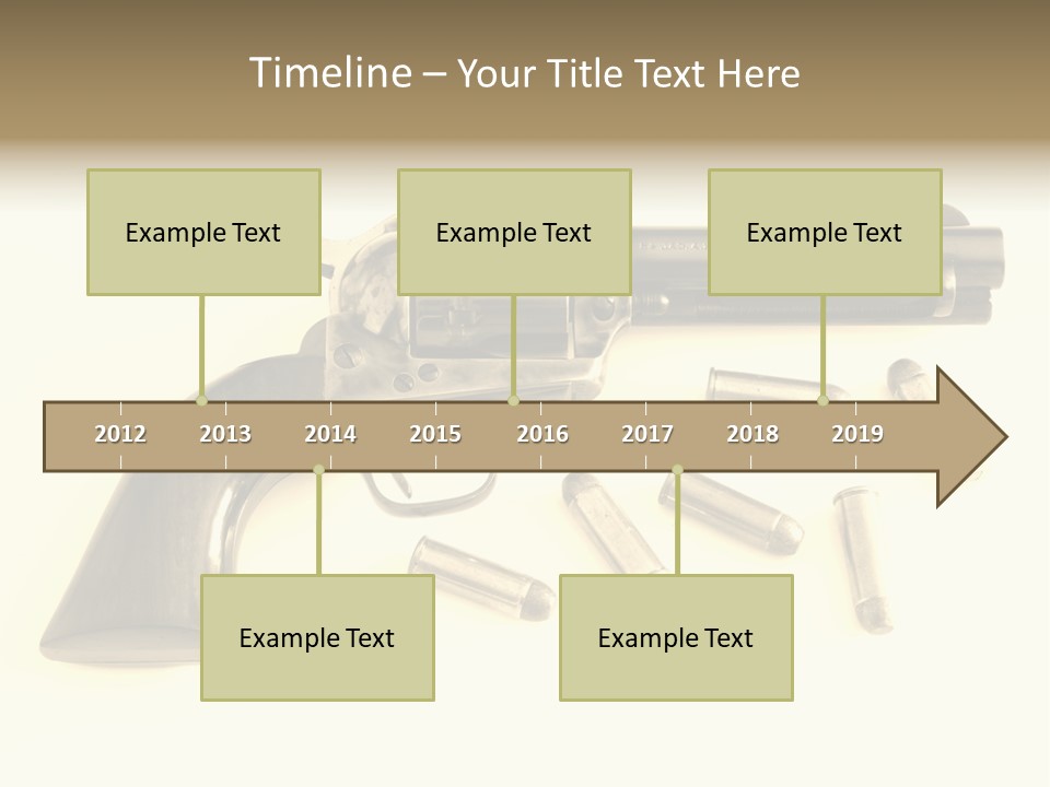 A Gun With Bullet Shells On A White Background PowerPoint Template
