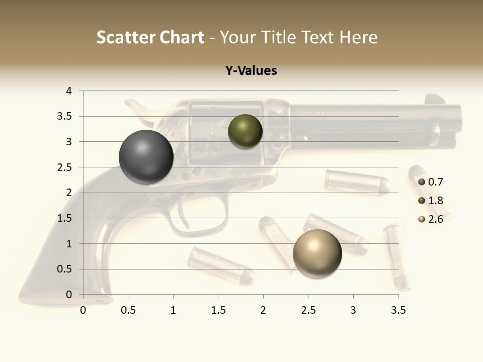 A Gun With Bullet Shells On A White Background PowerPoint Template