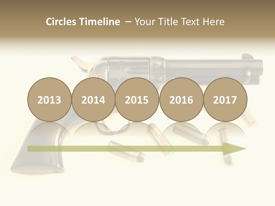 A Gun With Bullet Shells On A White Background PowerPoint Template