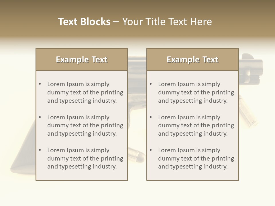 A Gun With Bullet Shells On A White Background PowerPoint Template