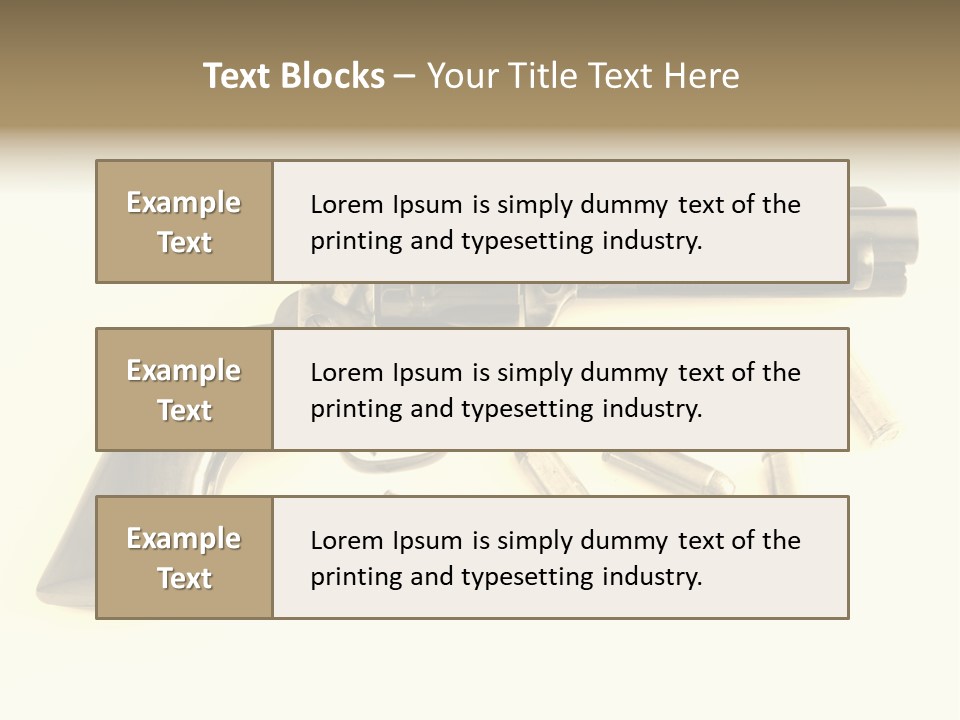 A Gun With Bullet Shells On A White Background PowerPoint Template