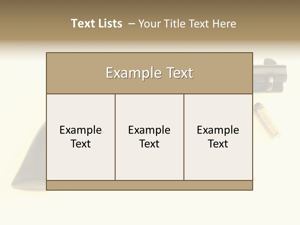 A Gun With Bullet Shells On A White Background PowerPoint Template