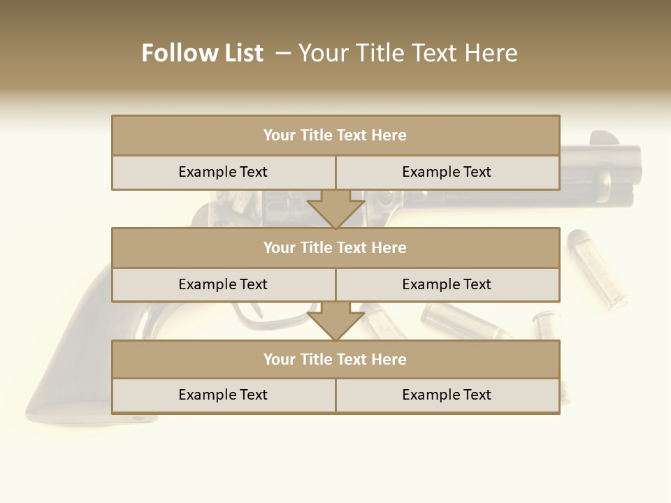 A Gun With Bullet Shells On A White Background PowerPoint Template