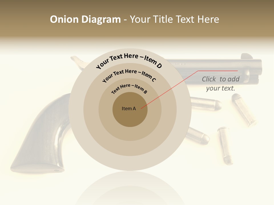 A Gun With Bullet Shells On A White Background PowerPoint Template