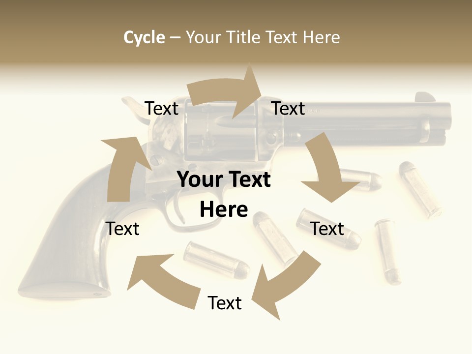 A Gun With Bullet Shells On A White Background PowerPoint Template
