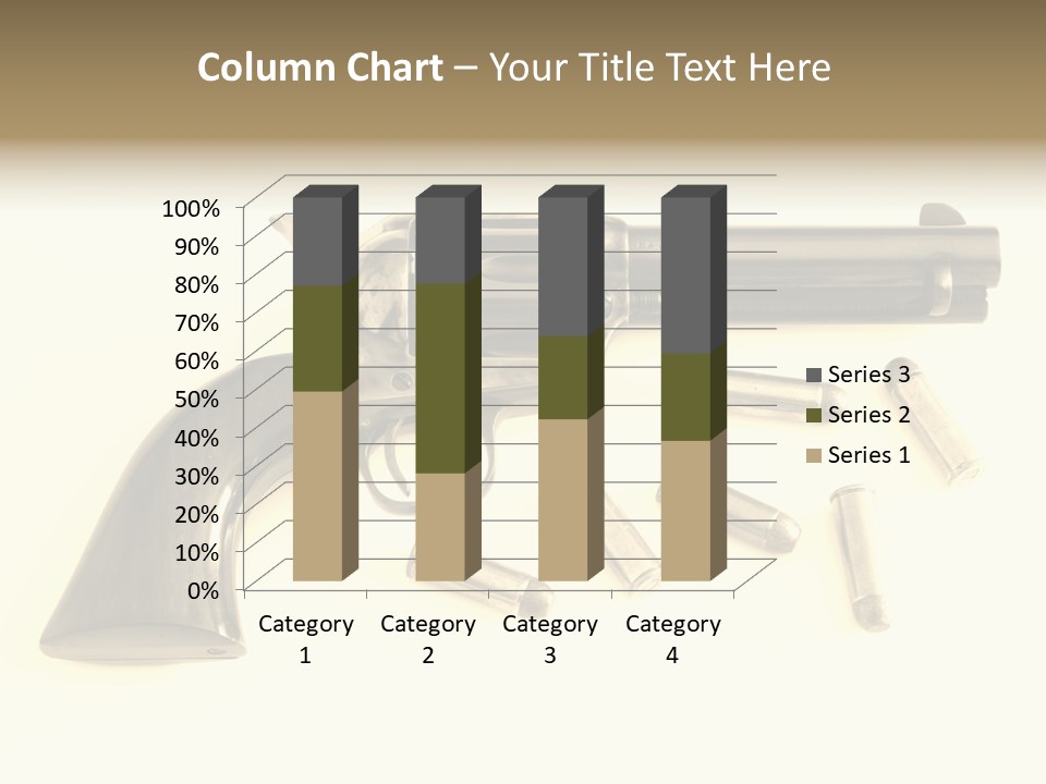 A Gun With Bullet Shells On A White Background PowerPoint Template