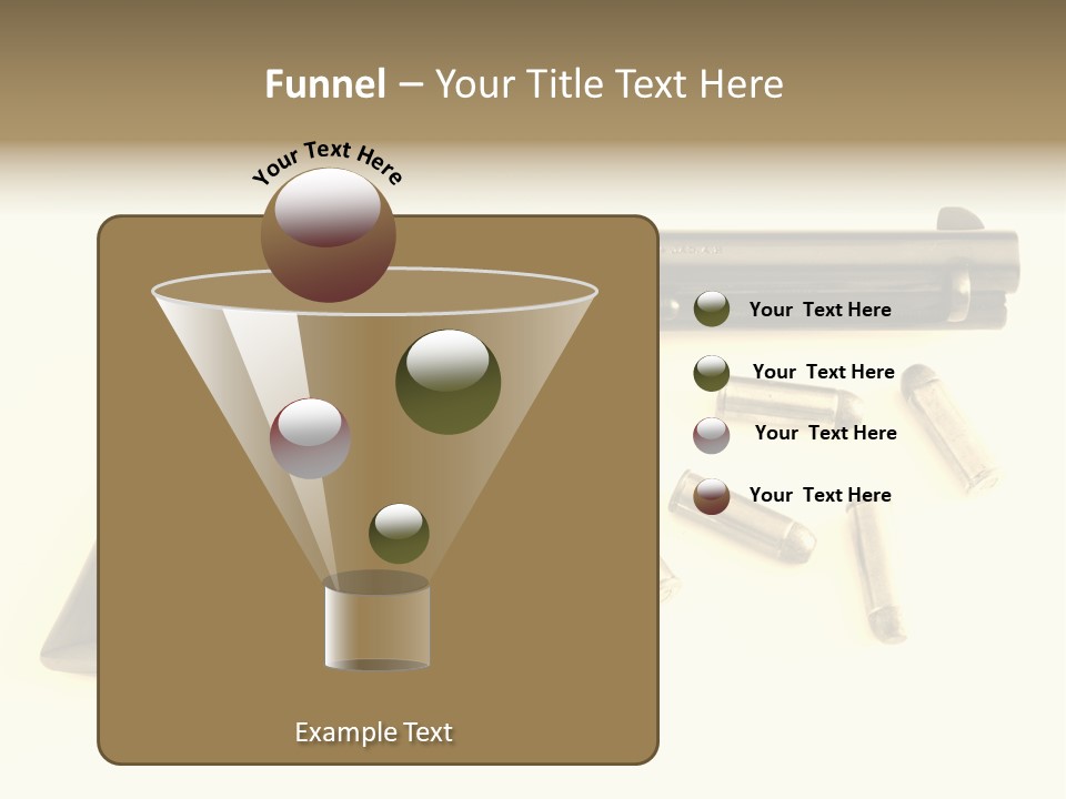 A Gun With Bullet Shells On A White Background PowerPoint Template