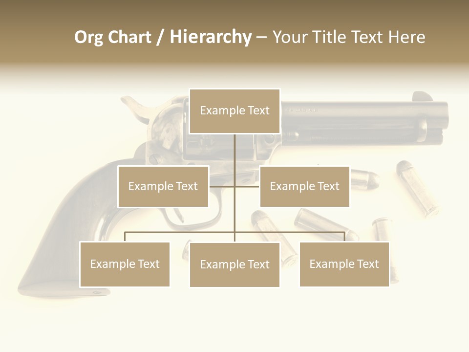 A Gun With Bullet Shells On A White Background PowerPoint Template