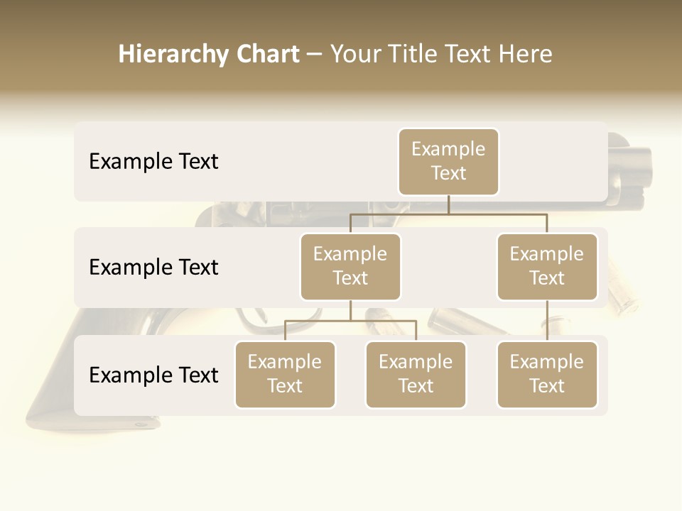 A Gun With Bullet Shells On A White Background PowerPoint Template