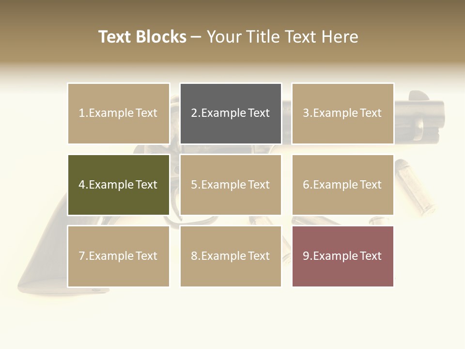 A Gun With Bullet Shells On A White Background PowerPoint Template