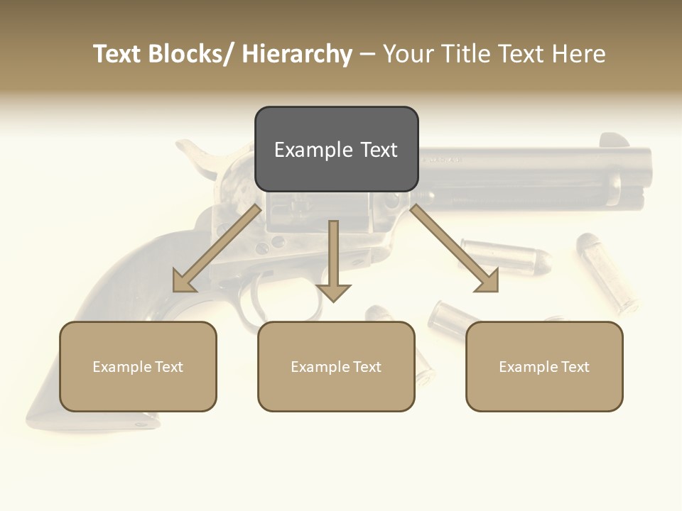 A Gun With Bullet Shells On A White Background PowerPoint Template