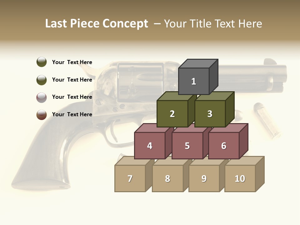 A Gun With Bullet Shells On A White Background PowerPoint Template