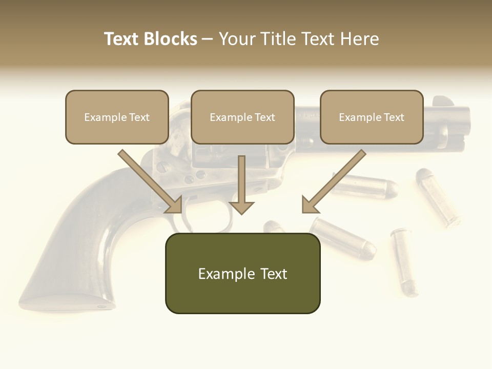 A Gun With Bullet Shells On A White Background PowerPoint Template