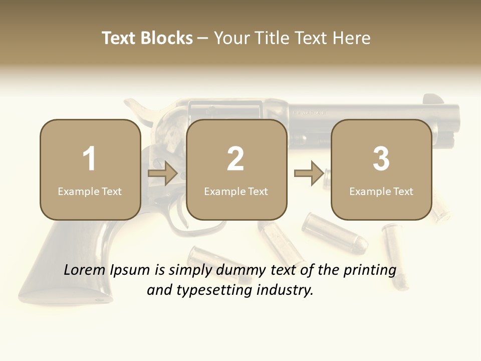 A Gun With Bullet Shells On A White Background PowerPoint Template
