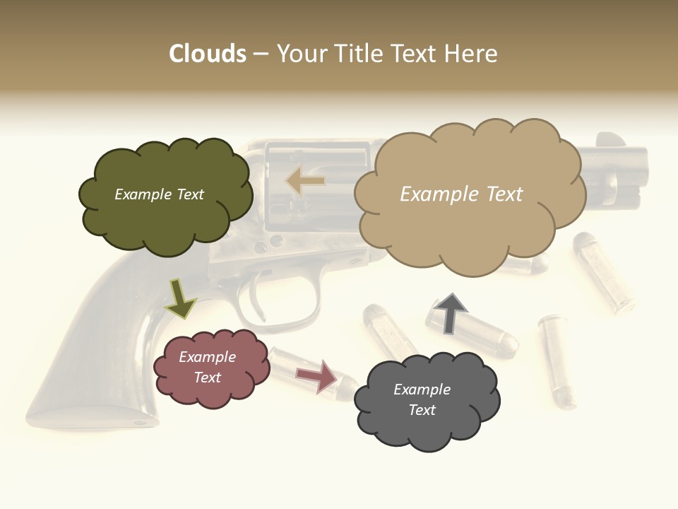 A Gun With Bullet Shells On A White Background PowerPoint Template