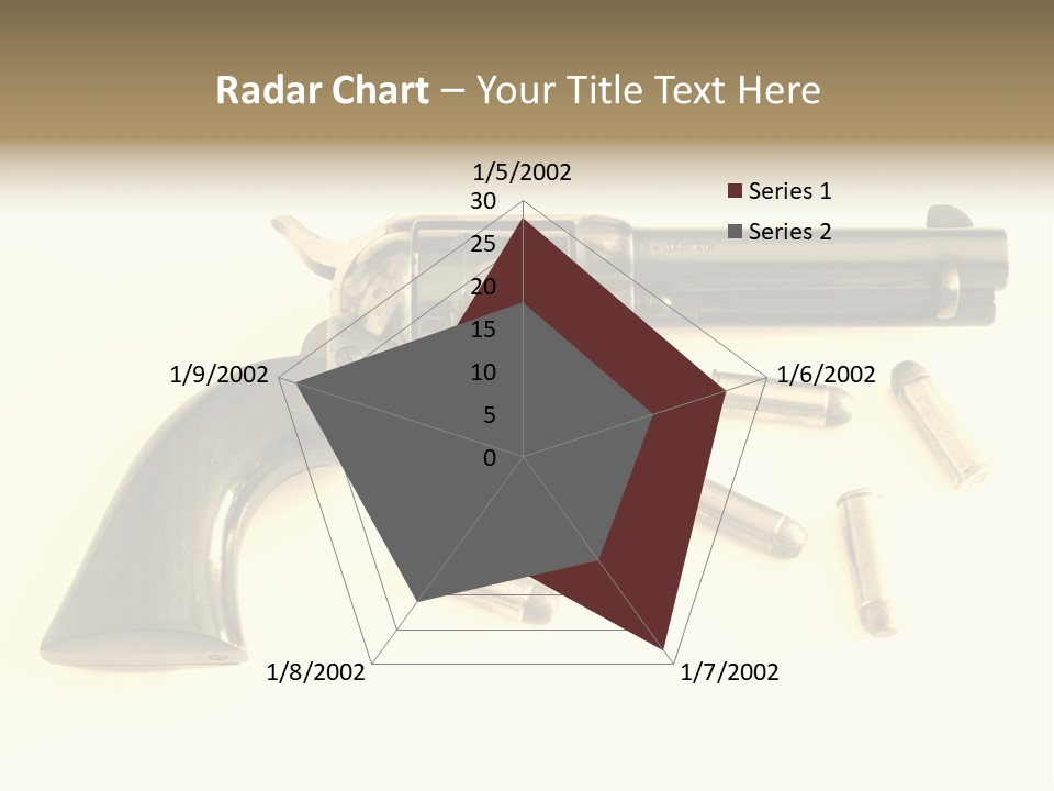 A Gun With Bullet Shells On A White Background PowerPoint Template