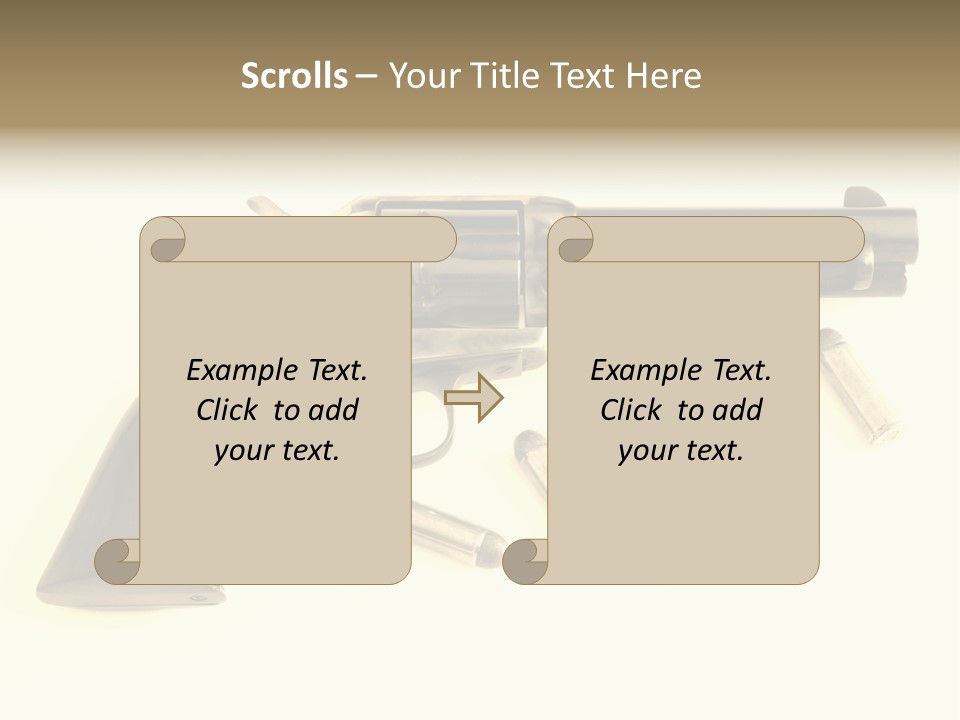 A Gun With Bullet Shells On A White Background PowerPoint Template