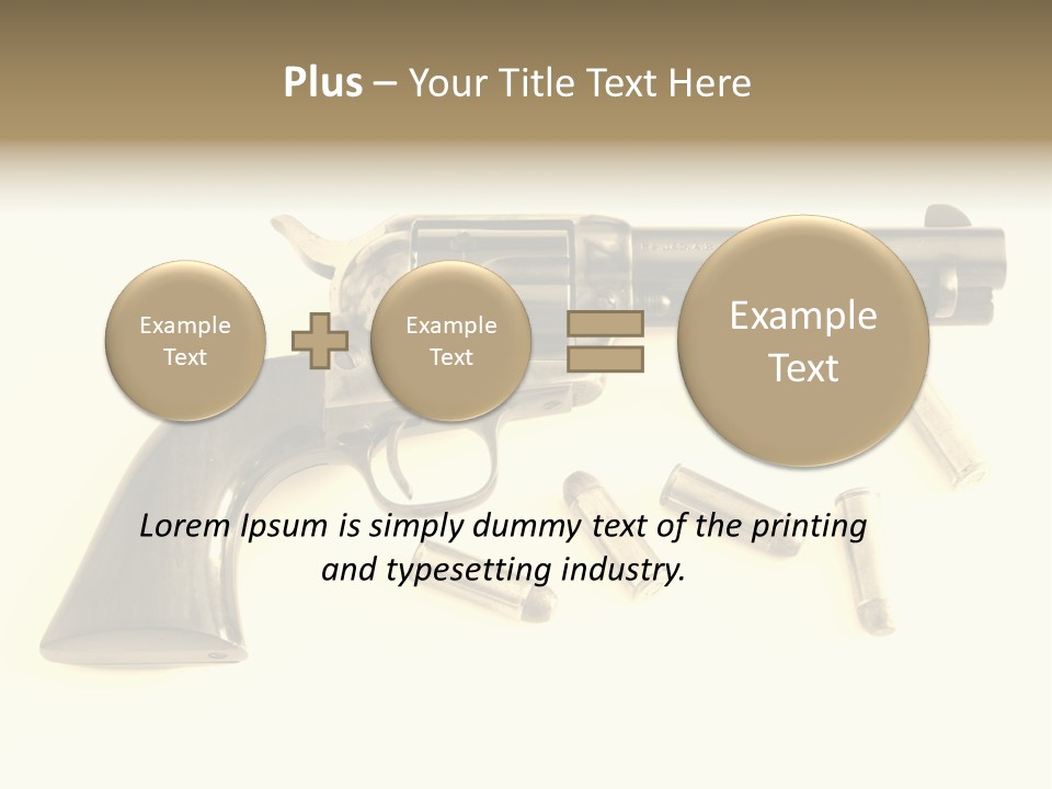 A Gun With Bullet Shells On A White Background PowerPoint Template