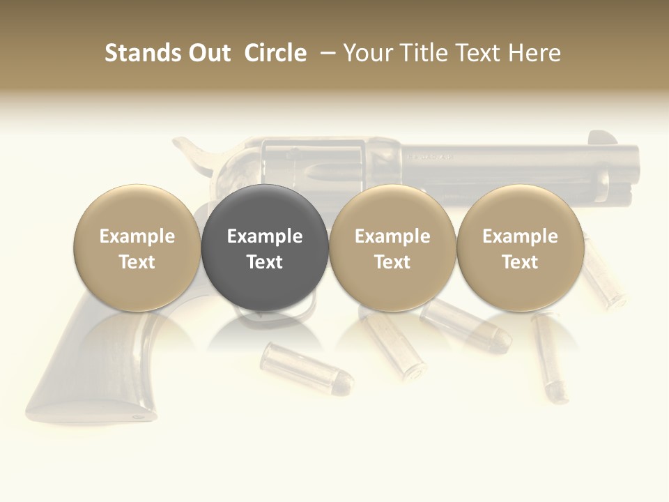 A Gun With Bullet Shells On A White Background PowerPoint Template