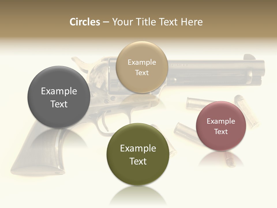 A Gun With Bullet Shells On A White Background PowerPoint Template