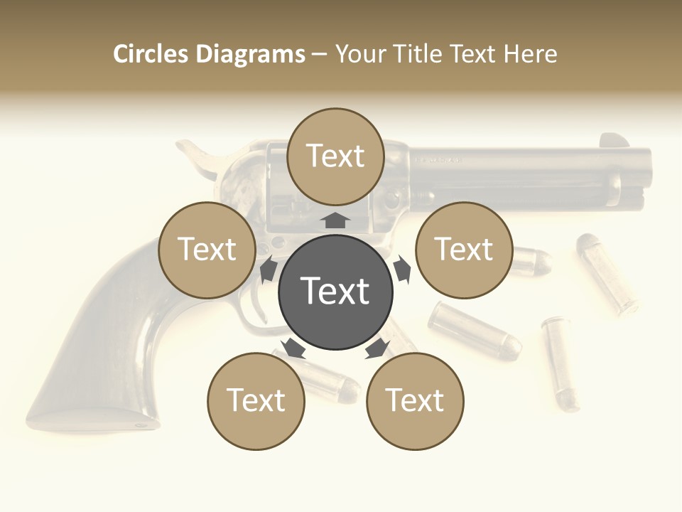 A Gun With Bullet Shells On A White Background PowerPoint Template