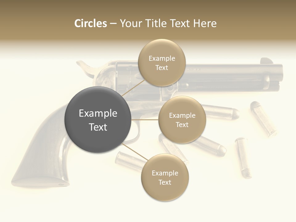 A Gun With Bullet Shells On A White Background PowerPoint Template