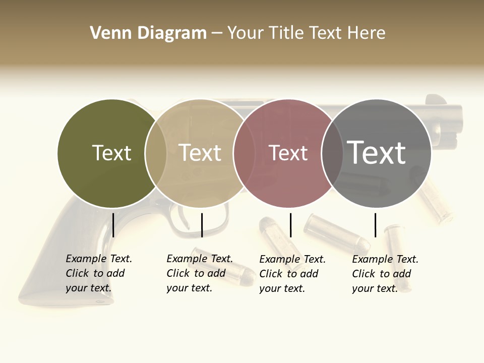 A Gun With Bullet Shells On A White Background PowerPoint Template