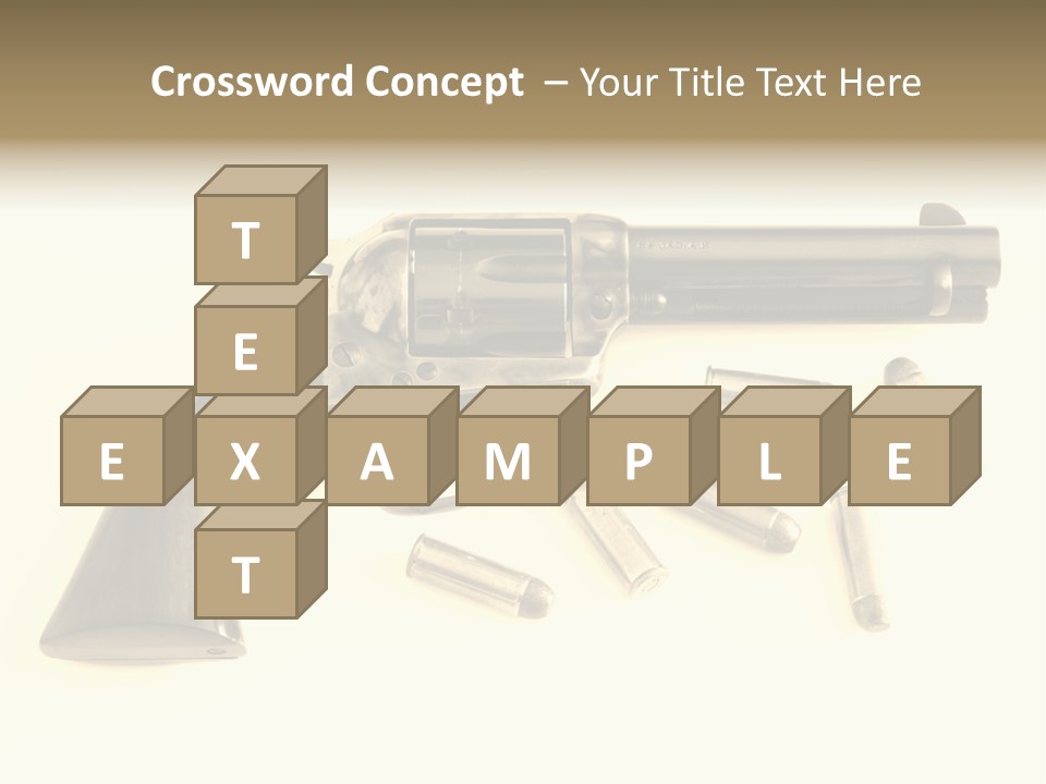 A Gun With Bullet Shells On A White Background PowerPoint Template