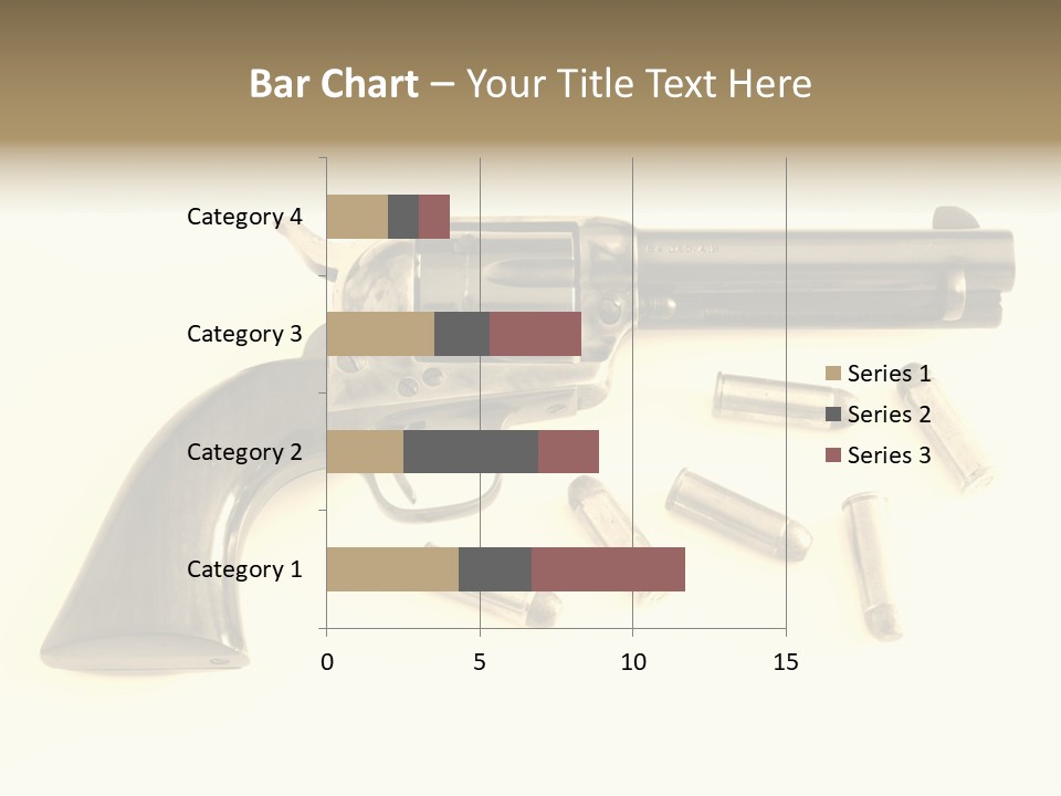 A Gun With Bullet Shells On A White Background PowerPoint Template